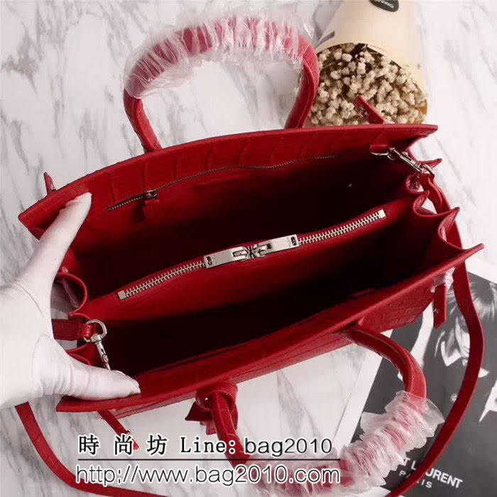 YSL聖羅蘭 超牛爆款 鱷魚紋風琴包 可手提肩背 F7107 YAS1086